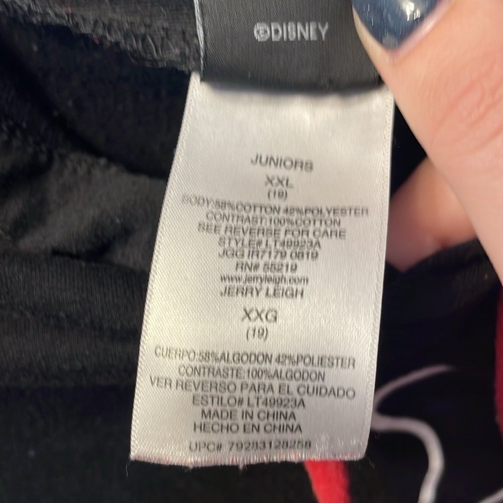 Disney Mickey Mouse Juniors XXL Hoodie Colorblock Jerry Leigh Vacation Cozy Soft - Picture 5 of 6
